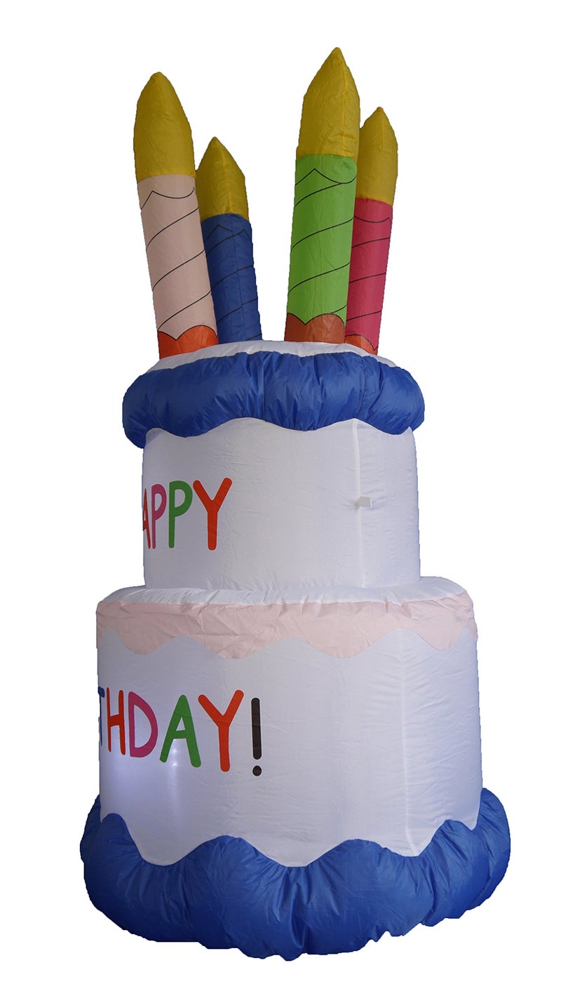 BZB Goods 6 Foot Inflatable Happy Birthday Cake with Candles Yard Decoration - Image 3